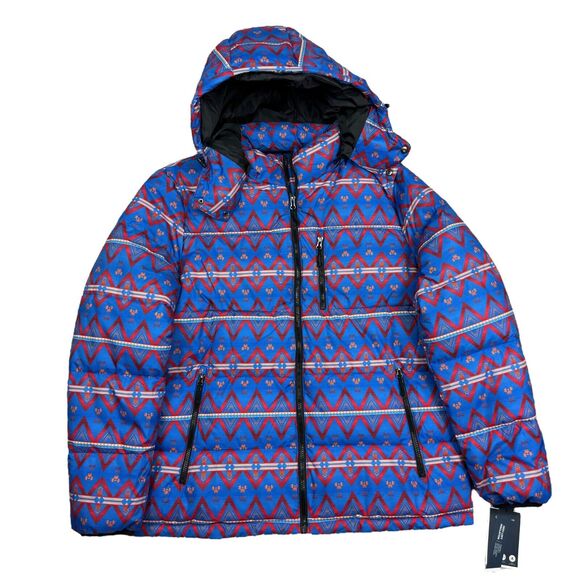 Club Room Other - Club Room Mens Stretch Hooded Water-Resistant Puffer Jacket Blue XL